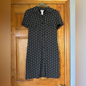 Liz Claiborne Petite Black and White Patterned Women's Dress